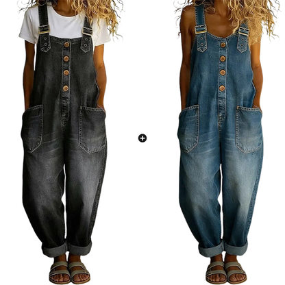 Denvra  —  Denim Overall with Vintage Buckles