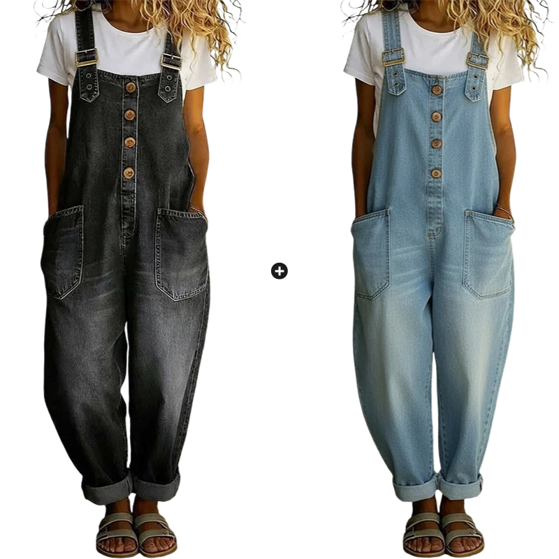 Denvra  —  Denim Overall with Vintage Buckles