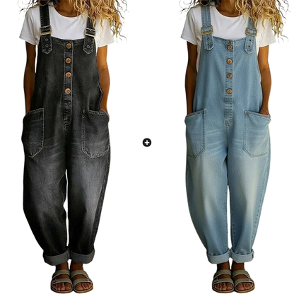 Denvra  —  Denim Overall with Vintage Buckles