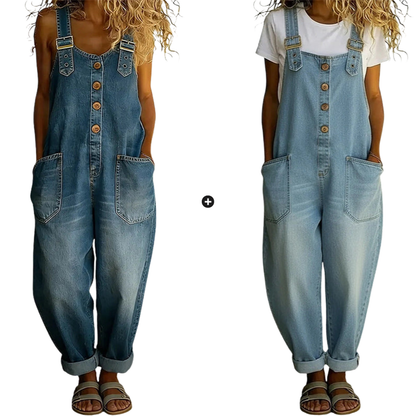 Denvra  —  Denim Overall with Vintage Buckles