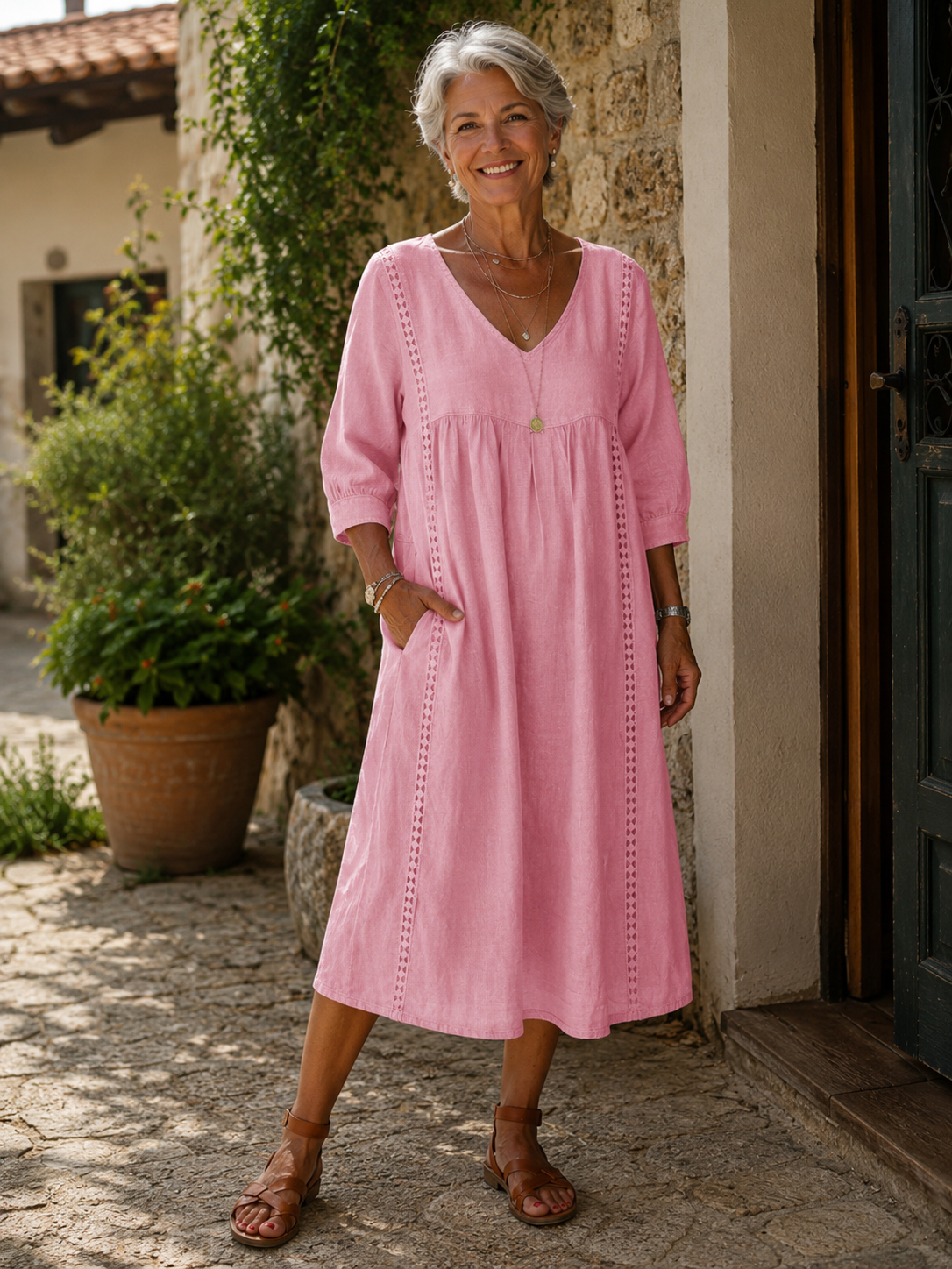 Rossana — Linen & Cotton Lace Dress