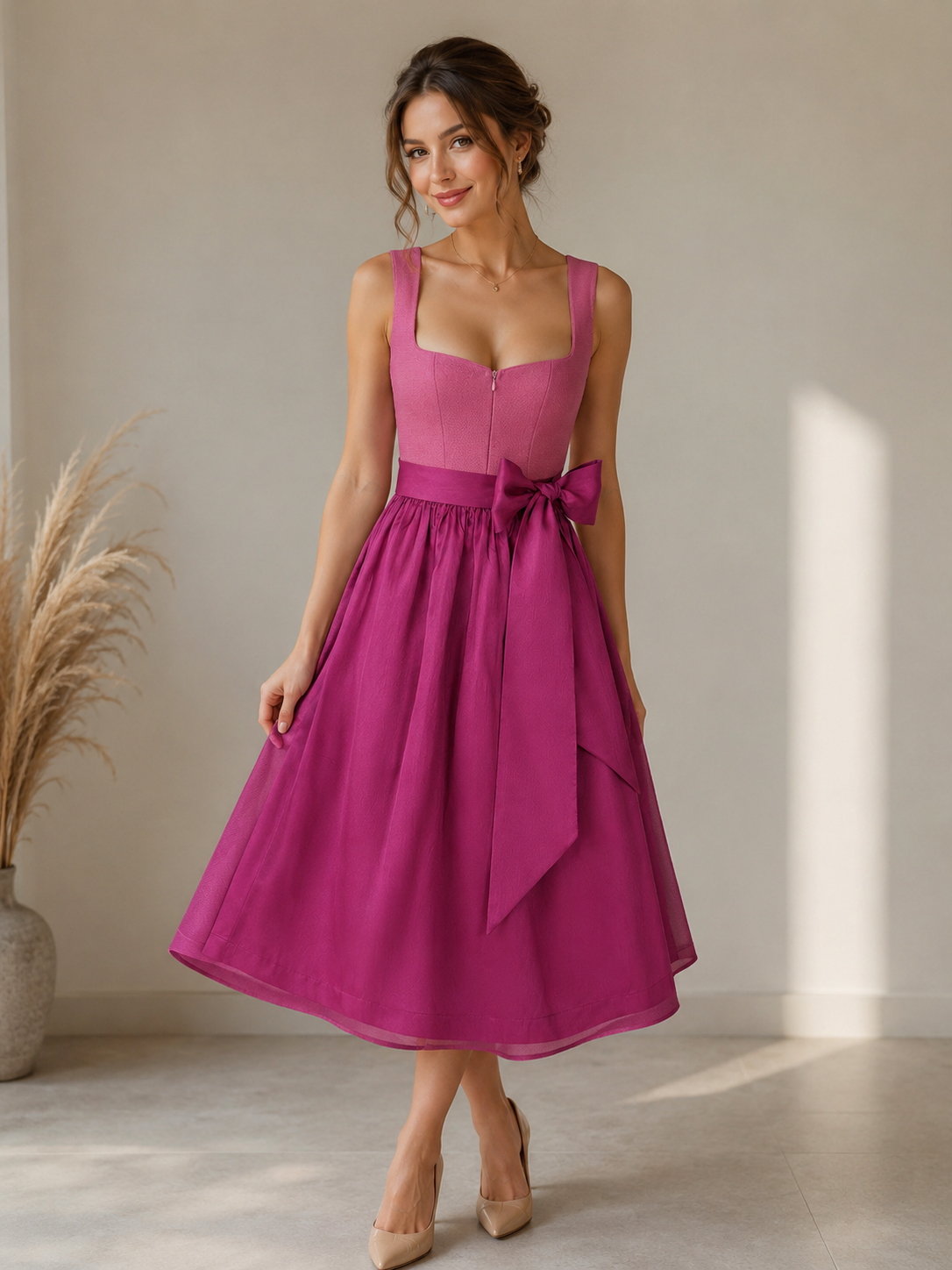 Camille — Berry Dirndl in Mini Length