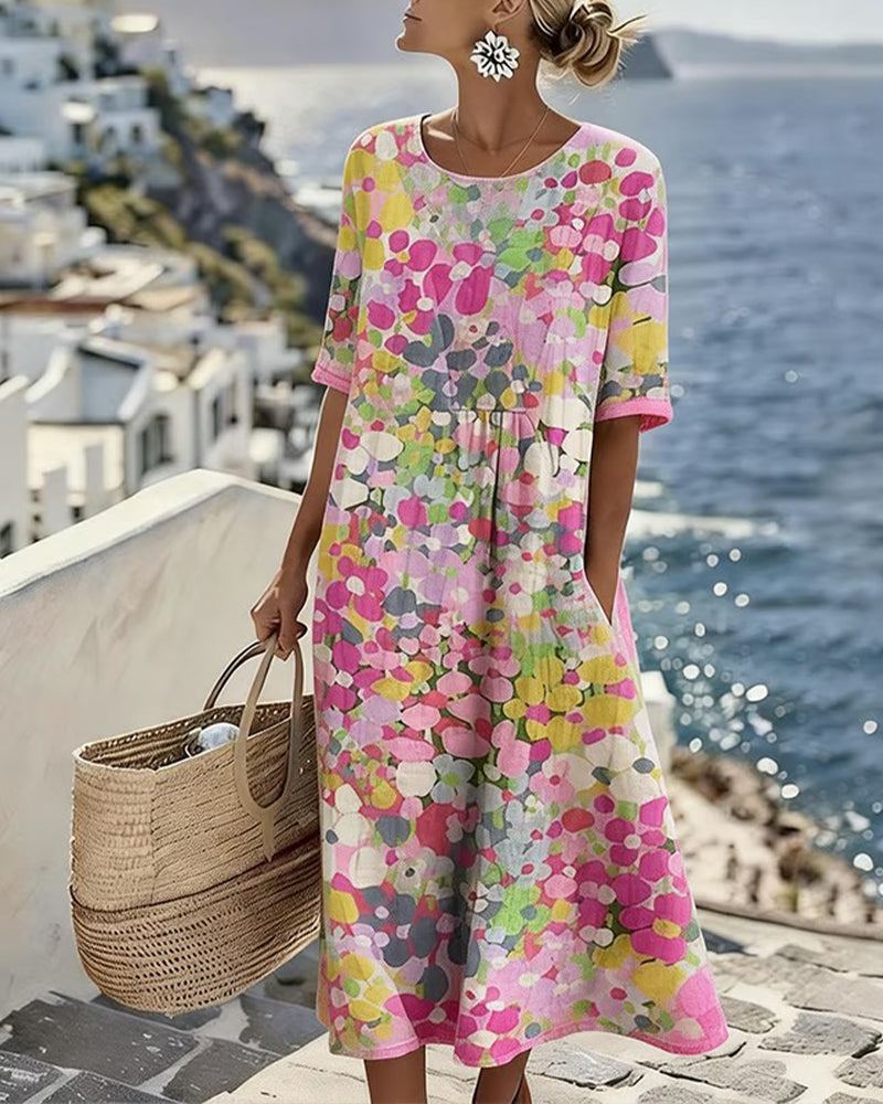 Vera — Printed Relaxed-Fit Midi Dress
