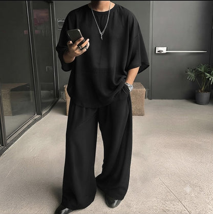 Marchevio — Two-Piece Tee & Wide-Leg Pants Set
