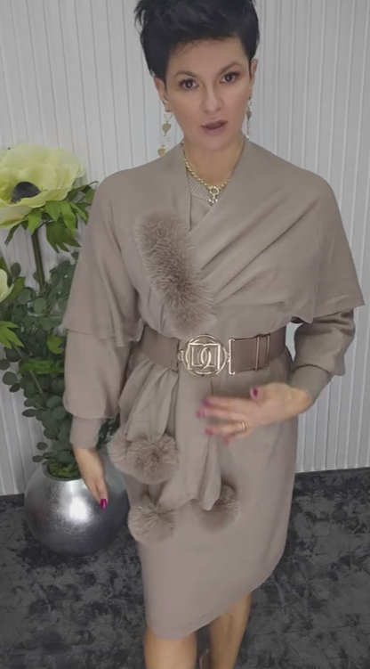 Noréa Plush Accent Long Sleeve Dress