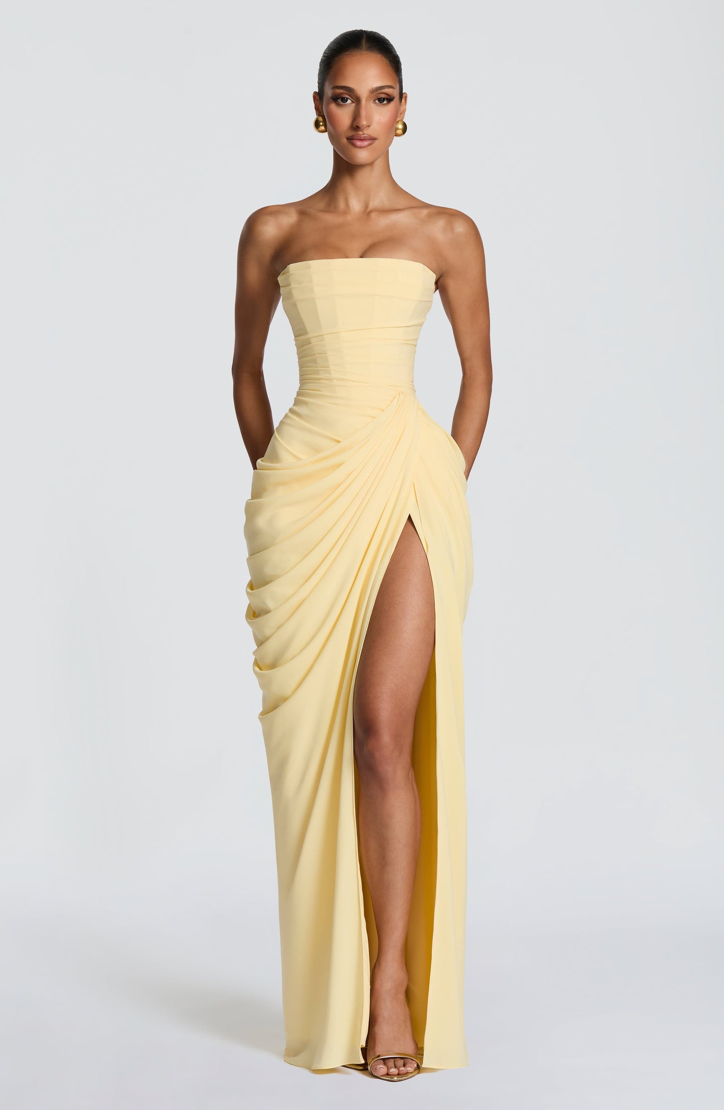 Lonz  —  Sculpted Plunge Maxi Gown