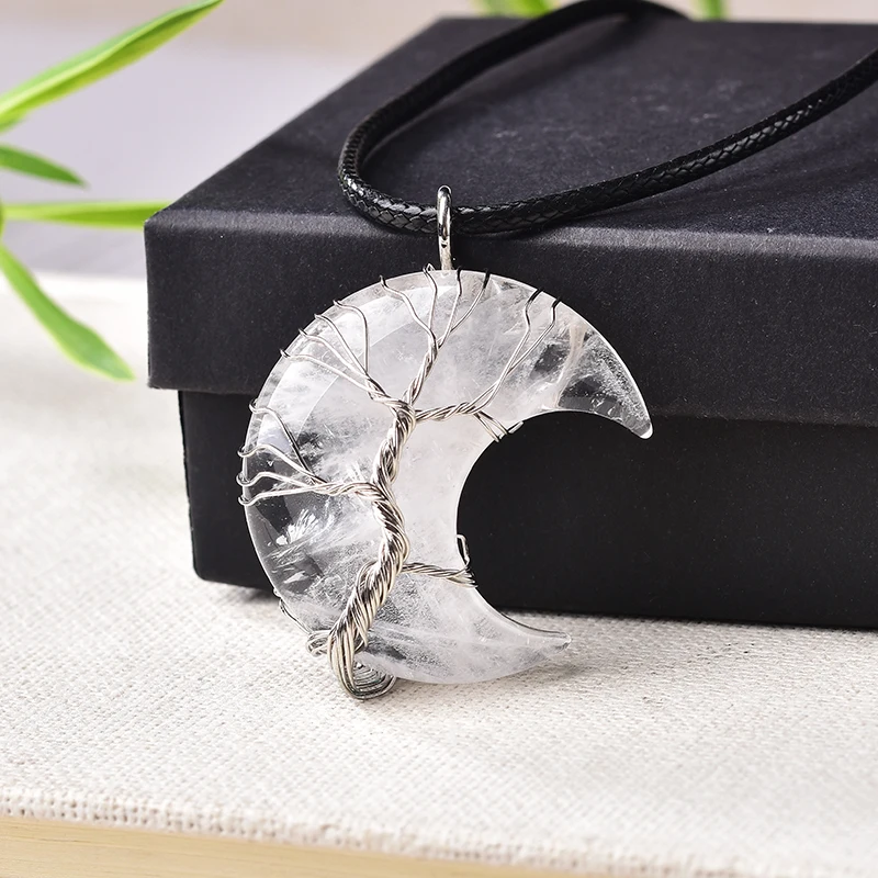Tree of Life — Crescent Crystal Necklace