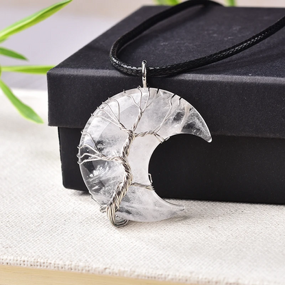 Tree of Life — Crescent Crystal Necklace