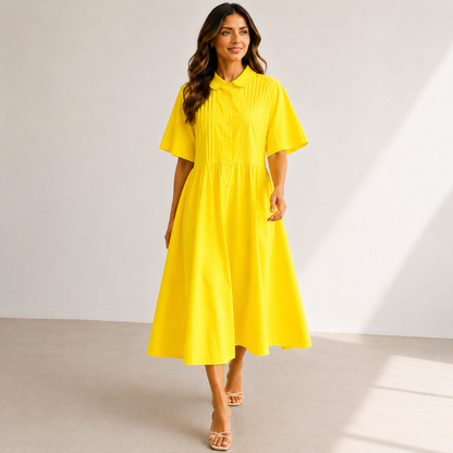 Lysandra — Fluid Cotton Shirt Dress