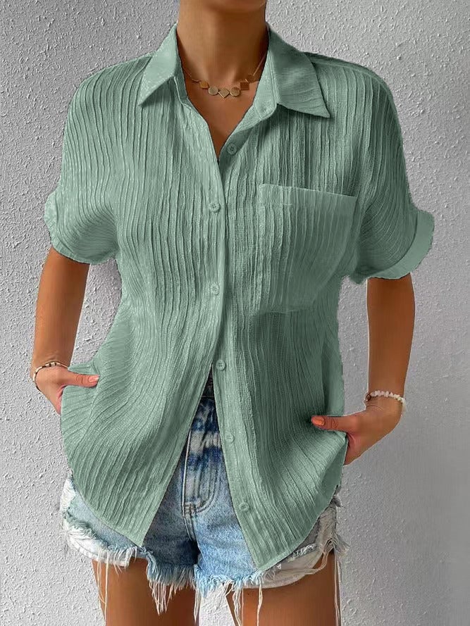 Céline — Shirt-Collar Buttoned Loose-Fit Blouse