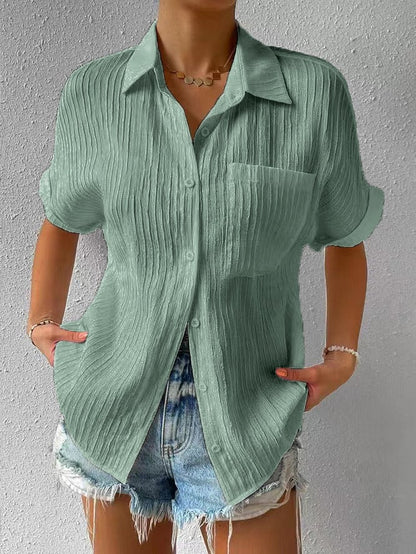 Céline — Shirt-Collar Buttoned Loose-Fit Blouse