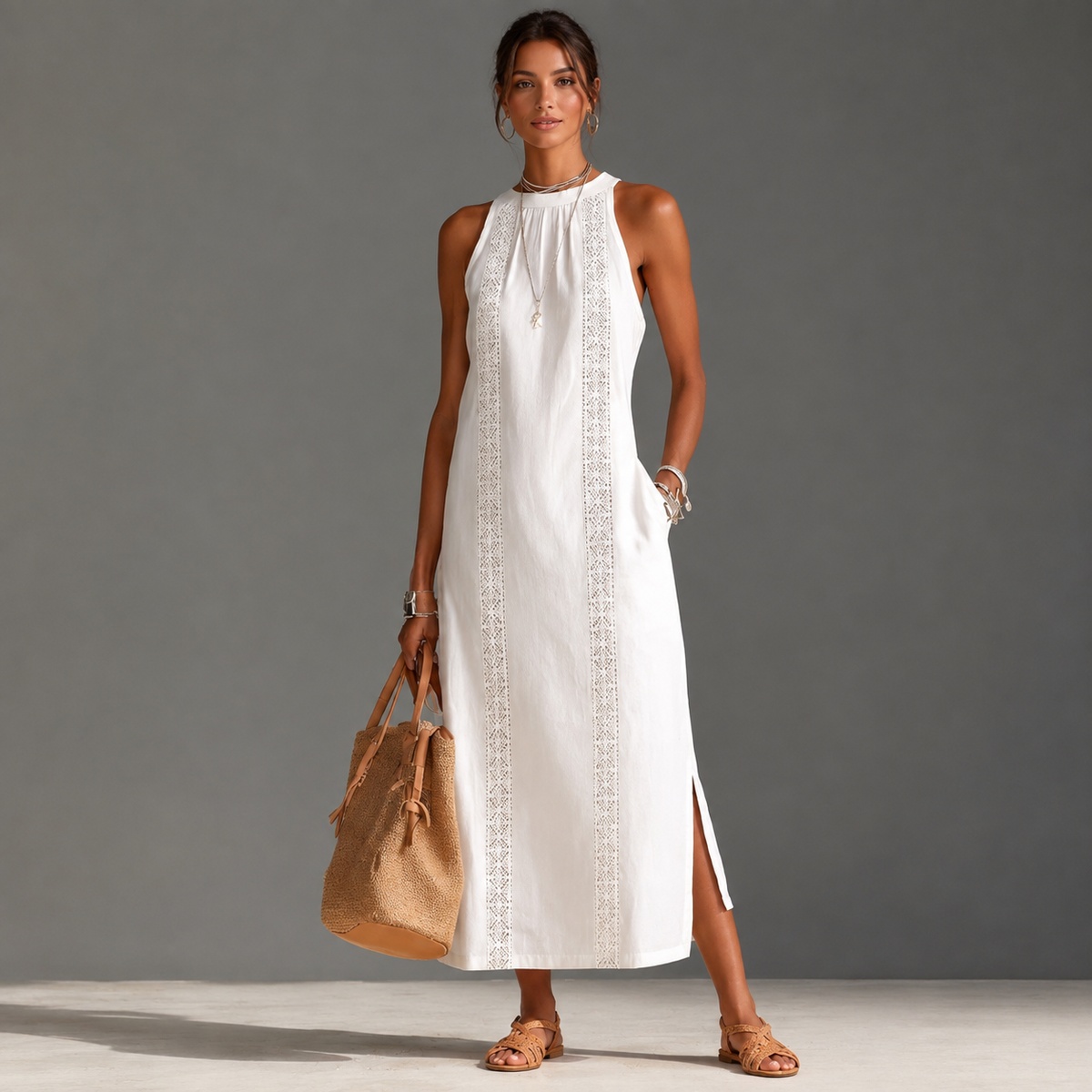 Alessandra — Elegant Draped Midi Dress