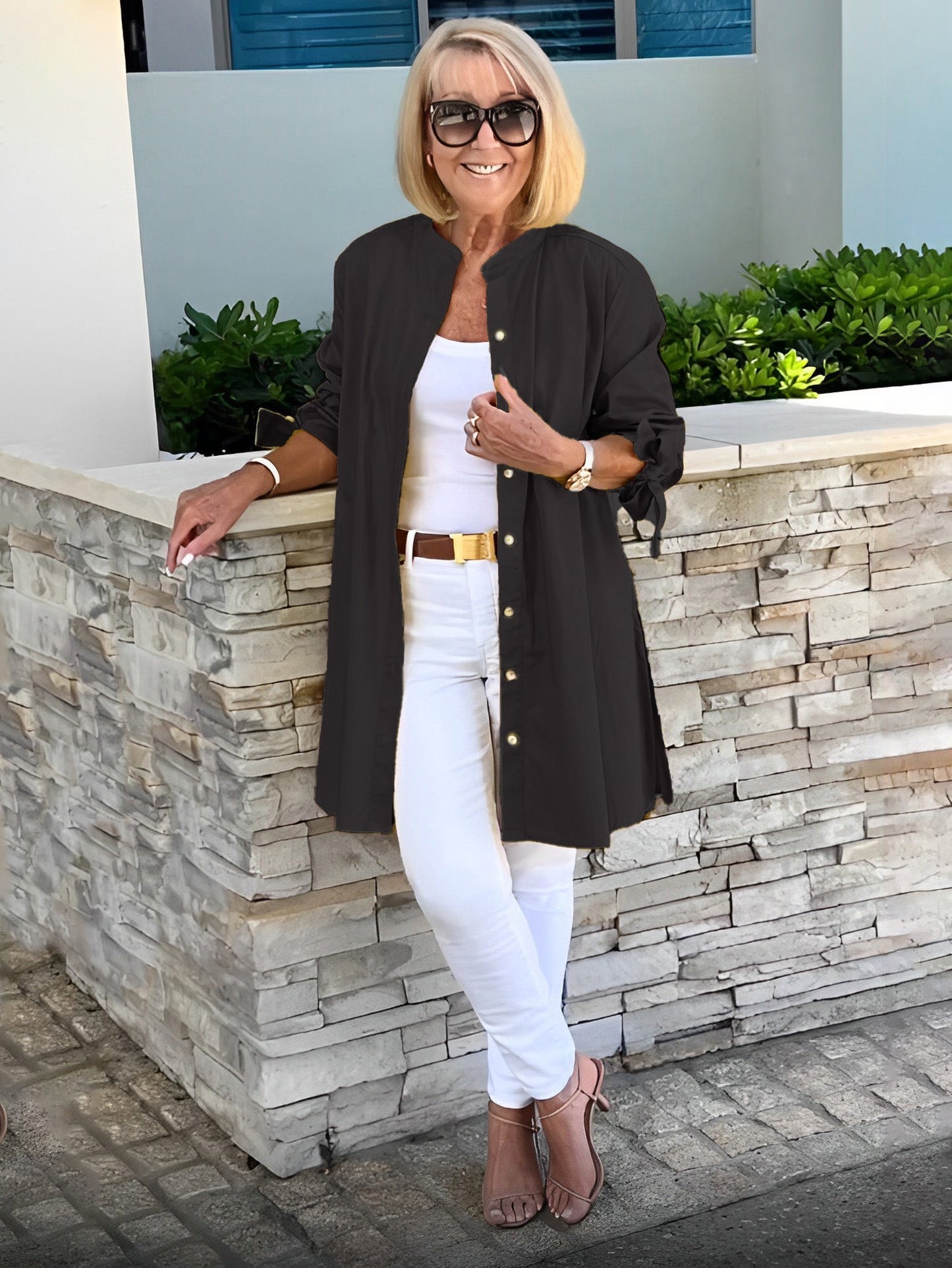 Veloire — Women's Longline Cotton Shirt Jacket
