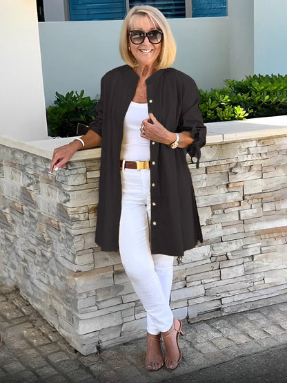 Veloire — Women's Longline Cotton Shirt Jacket