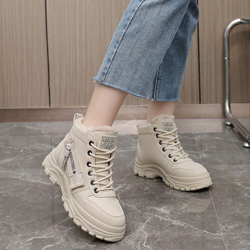 Waterproof Lace-Up Ankle Boots