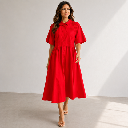 Lysandra — Fluid Cotton Shirt Dress