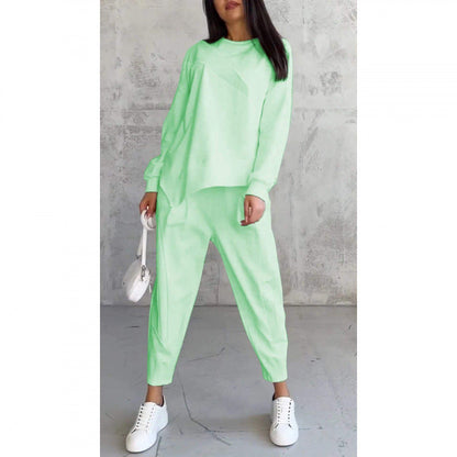 Noemi  —  Asymmetric Hem Sweatshirt & Trouser Lounge Set