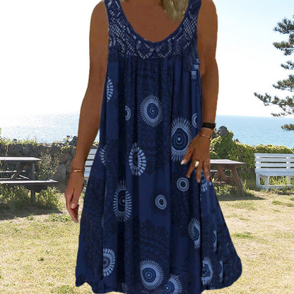 Isolde — Printed Sleeveless Summer Dress