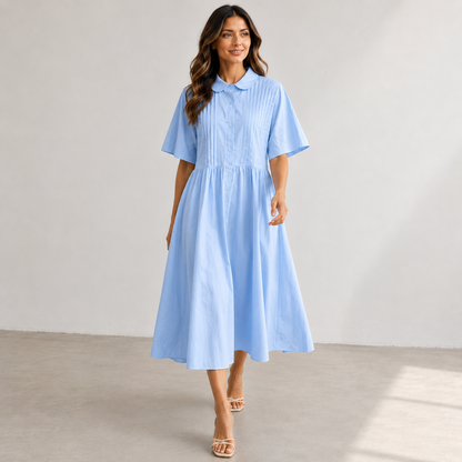 Lysandra — Fluid Cotton Shirt Dress