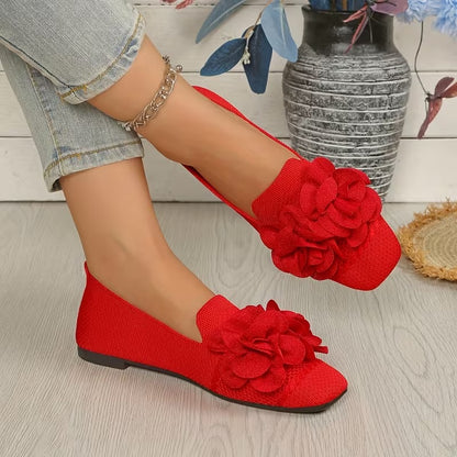 Women's Floral Mary Jane Shoes with Flat Heel