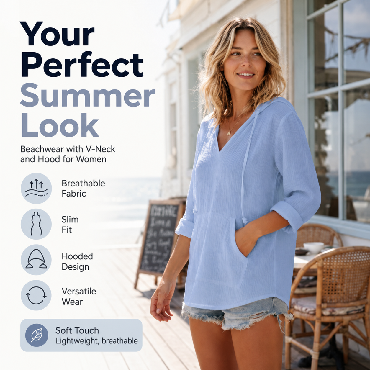 Solveig — Oversized Hooded Beach  Dress