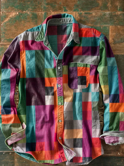 Patchwork Shirt — Bold Color-Block Design