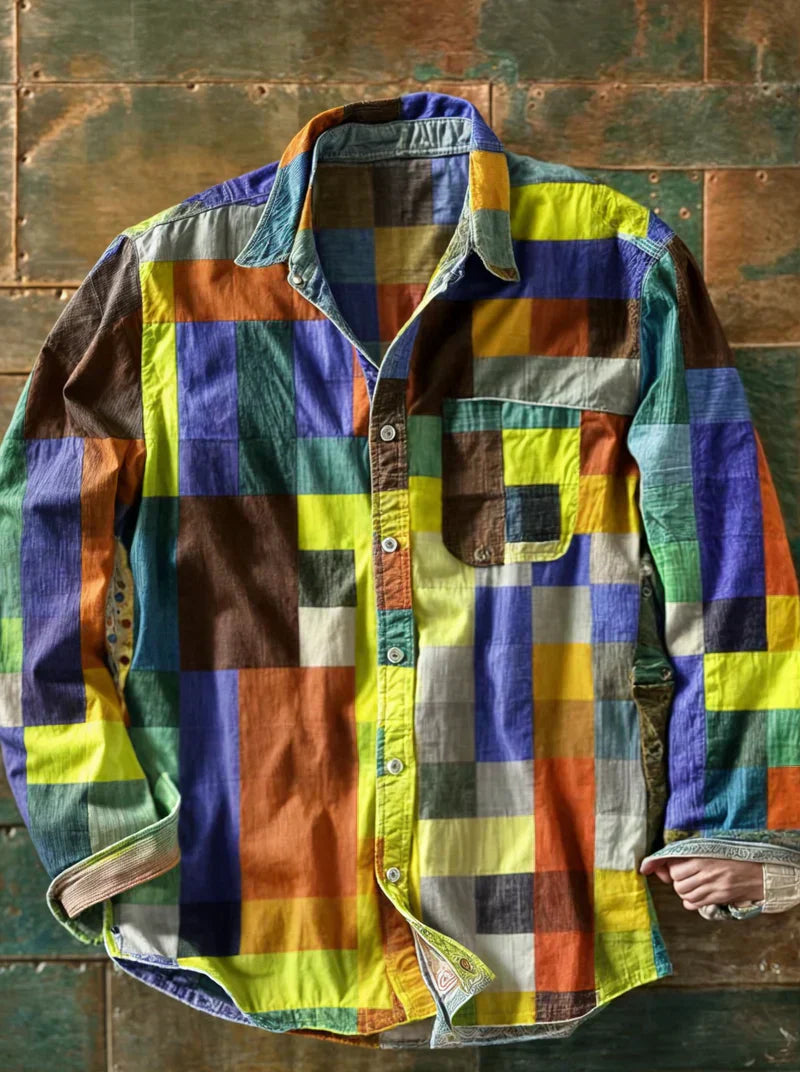Patchwork Shirt — Bold Color-Block Design
