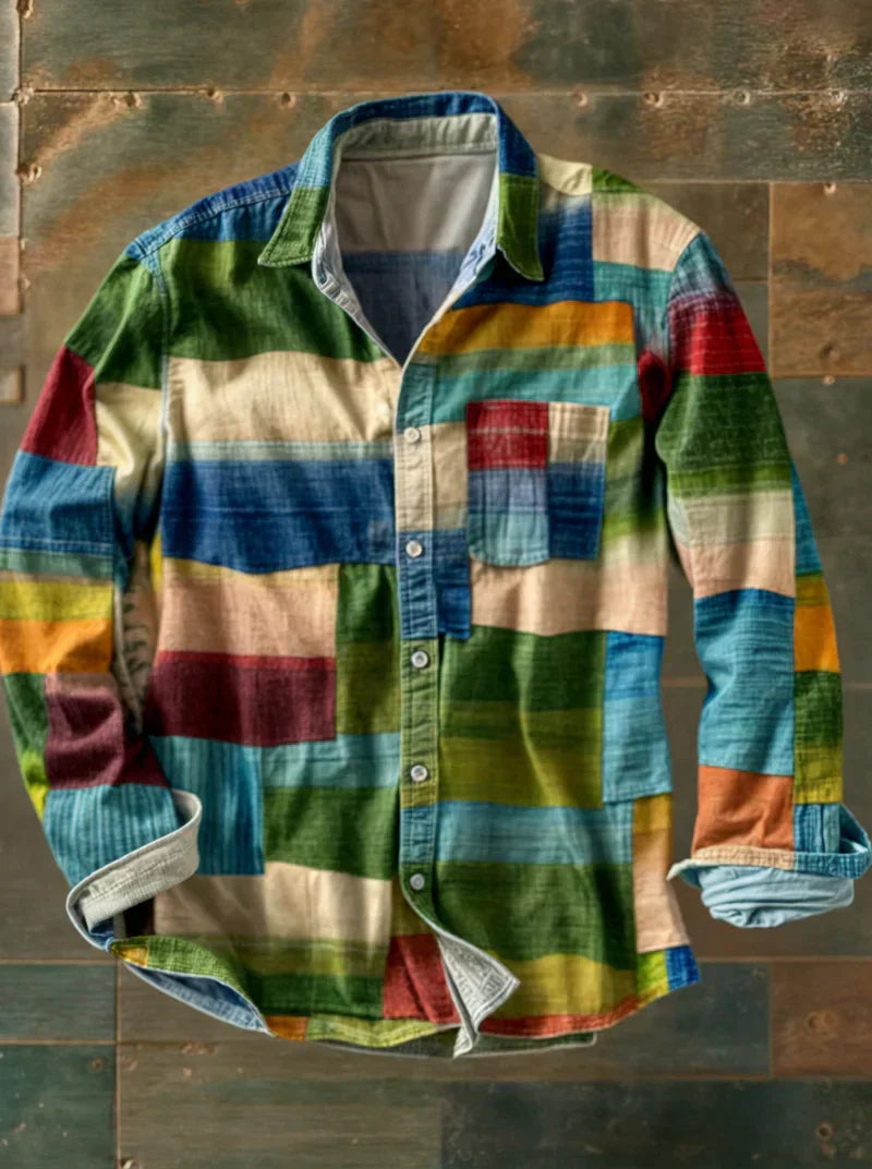 Patchwork Shirt — Bold Color-Block Design