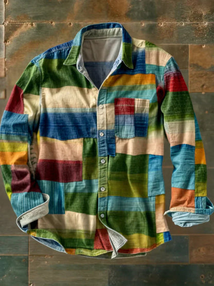 Patchwork Shirt — Bold Color-Block Design