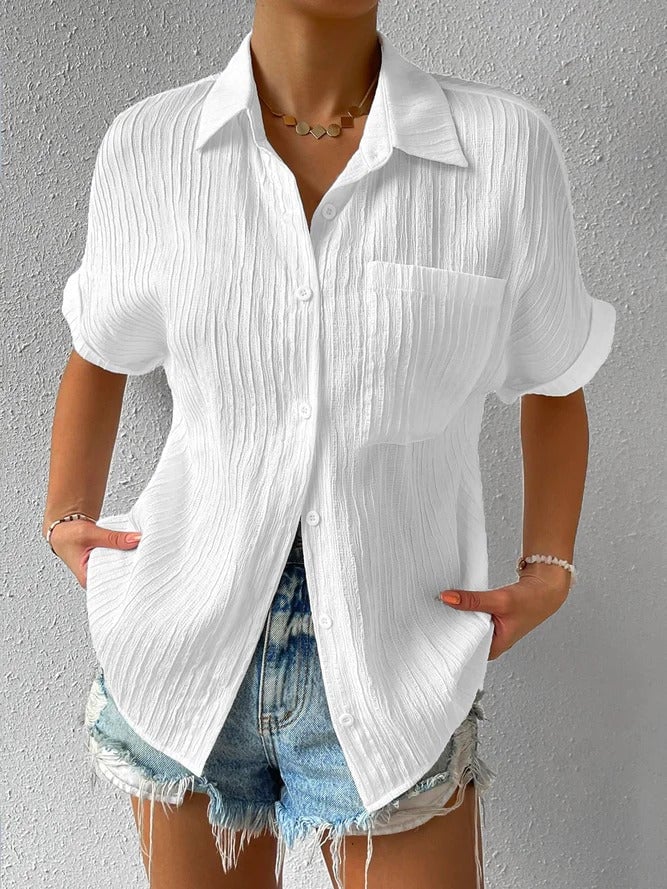 Céline — Shirt-Collar Buttoned Loose-Fit Blouse