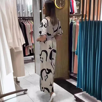 Beautiful dress with a belt - Comfortable Elegant Dress