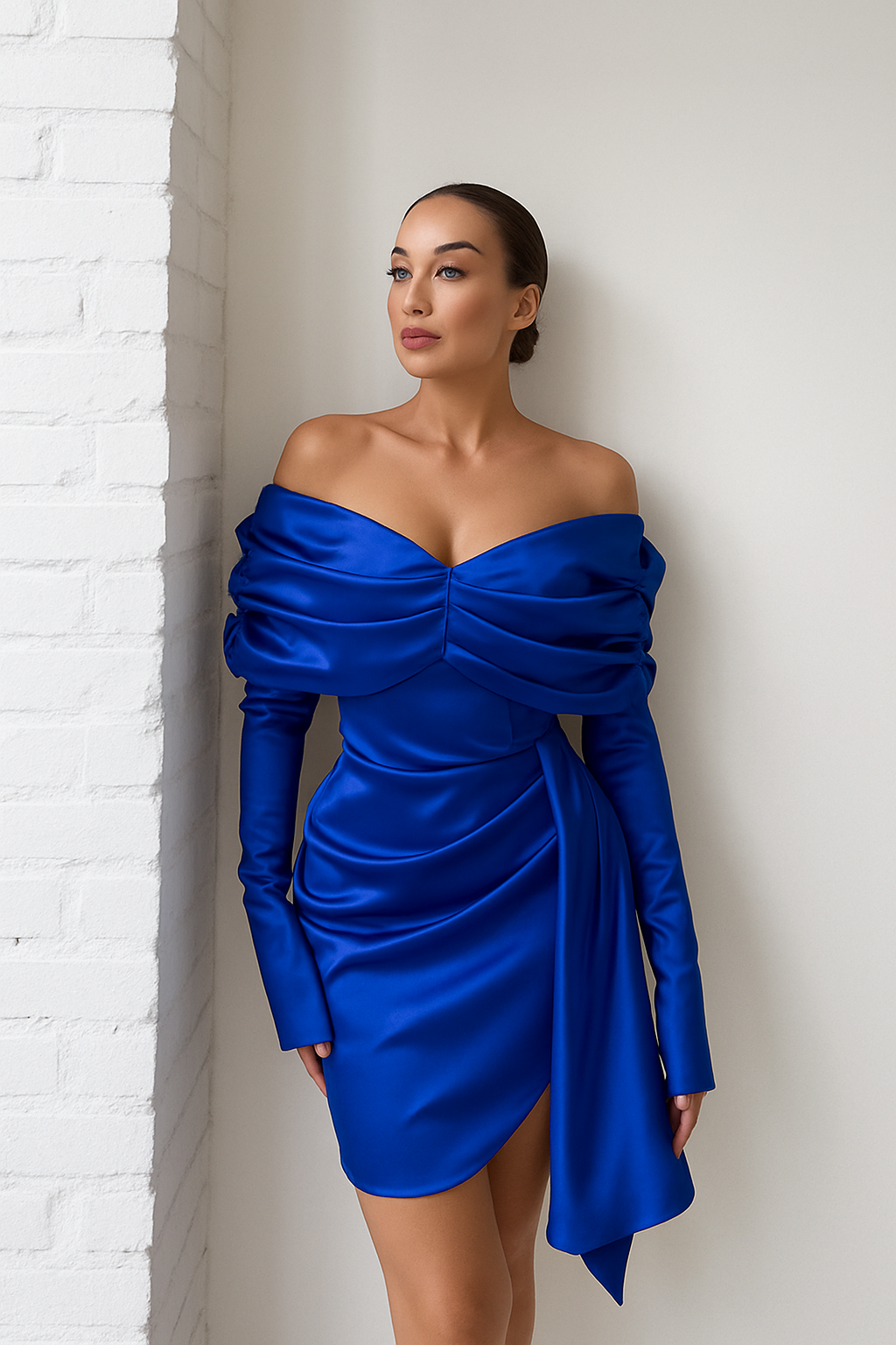 Ellia — Corseted Elastic Taffeta Dress