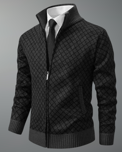 Olivér — Textured Knit Zip-Up Cardigan