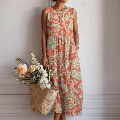 Alba — Printed Cotton Viscose Midi Dress