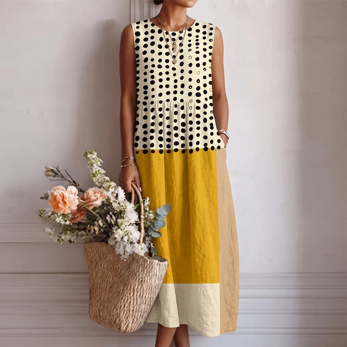 Alba — Printed Cotton Viscose Midi Dress