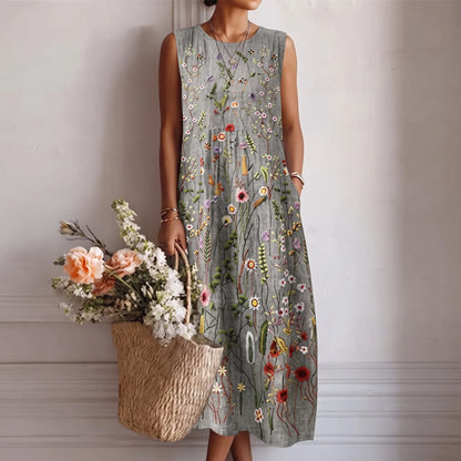 Alba — Printed Cotton Viscose Midi Dress