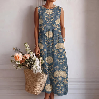 Alba — Printed Cotton Viscose Midi Dress