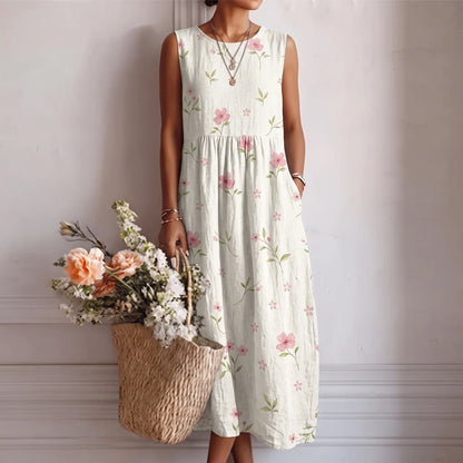 Alba — Printed Cotton Viscose Midi Dress