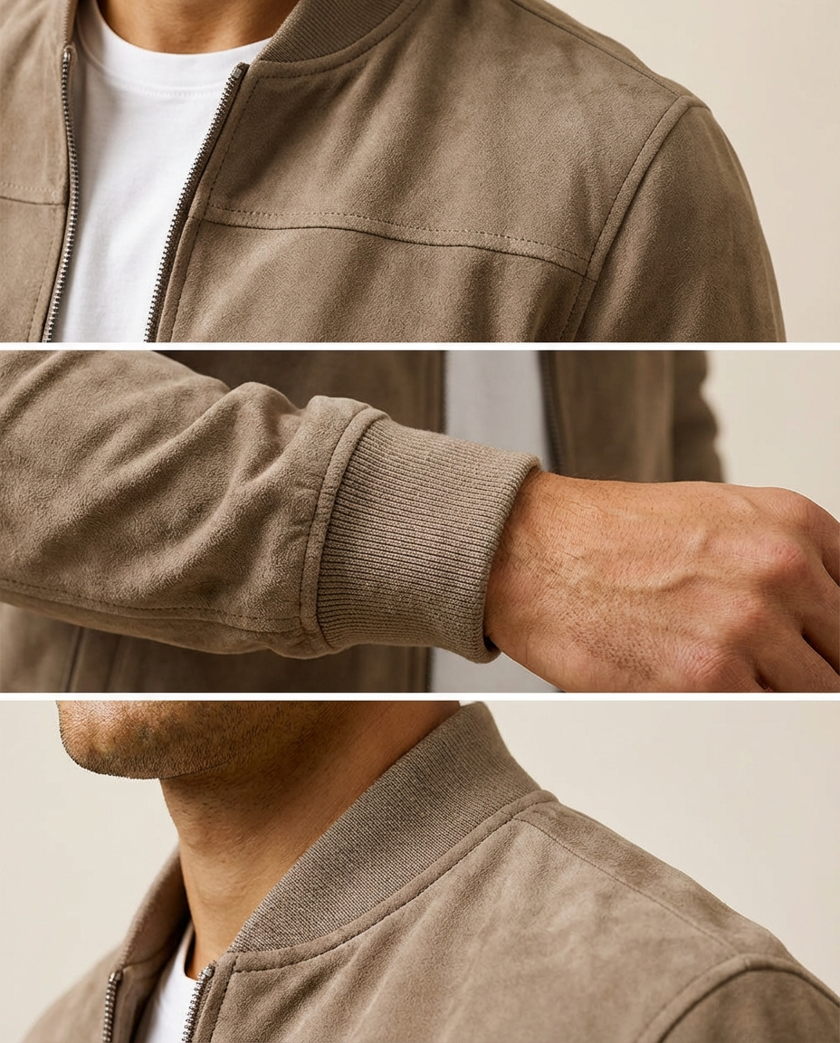 Adrian - Soft Premium Suede Bomber Jacket