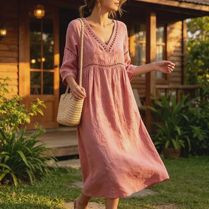 Daisy — Solid-Colour Cutout Relaxed Dress
