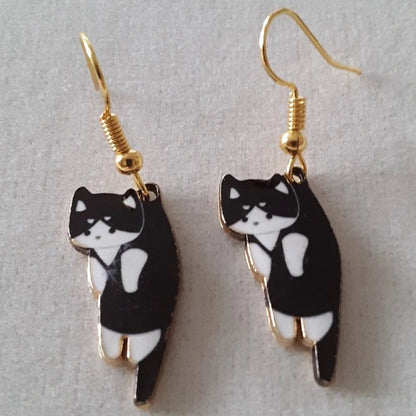Dangling Cat Drop Earrings — Breed-Specific Motif