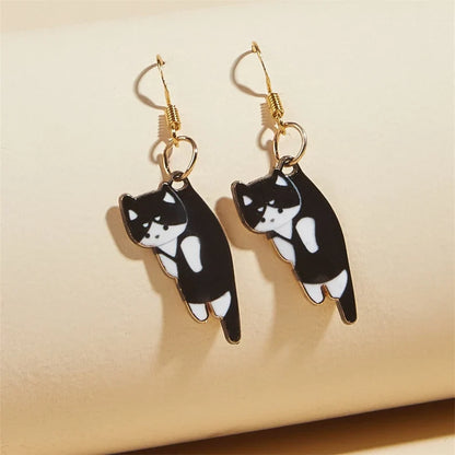 Dangling Cat Drop Earrings — Breed-Specific Motif