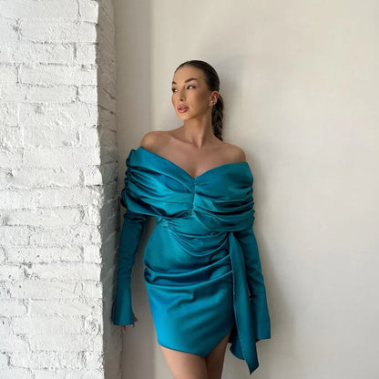 Ellia — Corseted Elastic Taffeta Dress