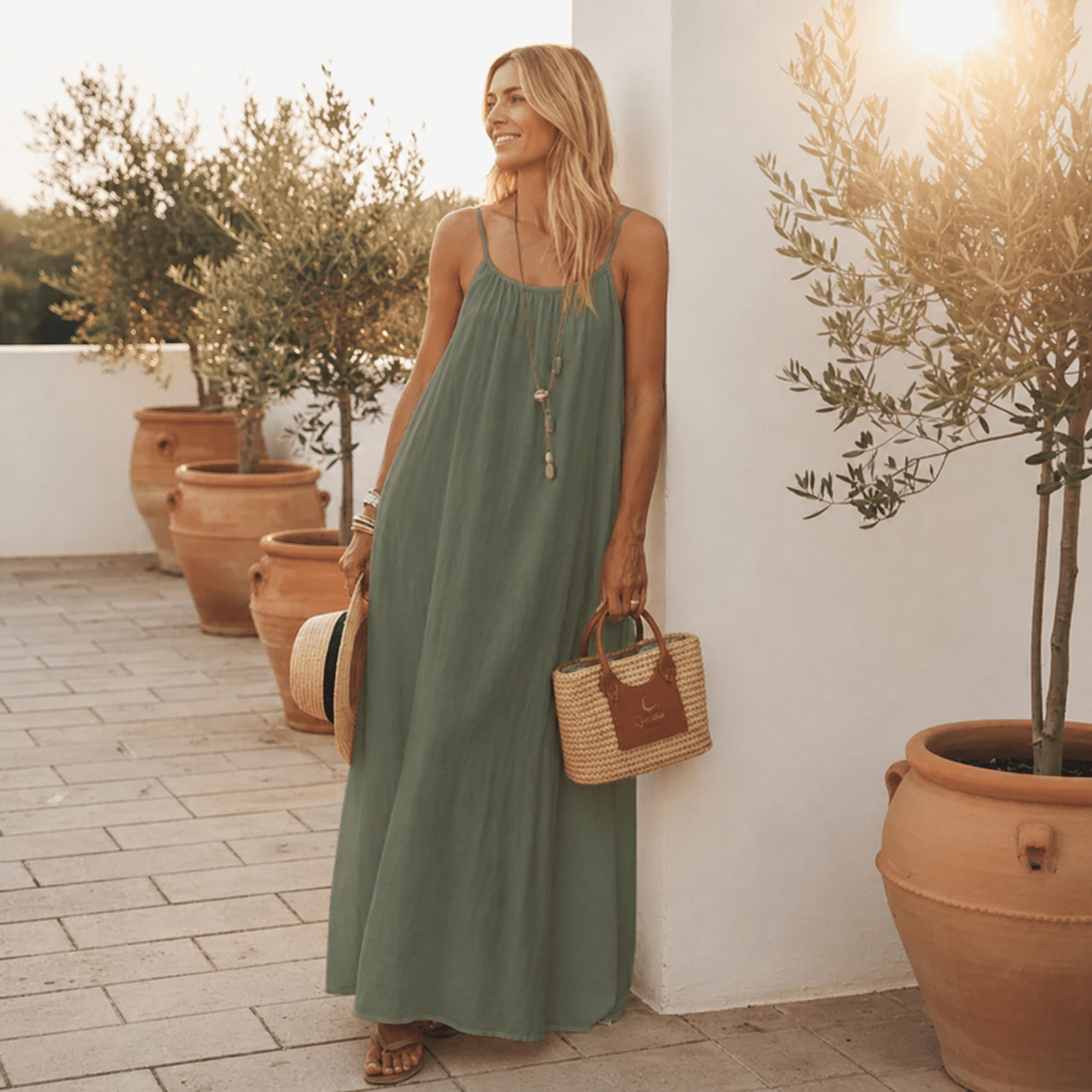 Câline – Open-Back Flowy Maxi Dress