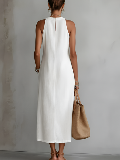 Alessandra — Elegant Draped Midi Dress