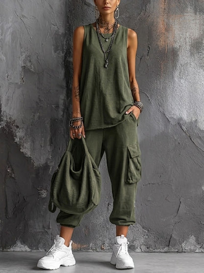 Valentina — Soft Casual Two-Piece Set with Pockets
