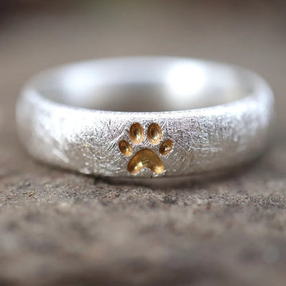 Malens —  Silver Paw Print Ring