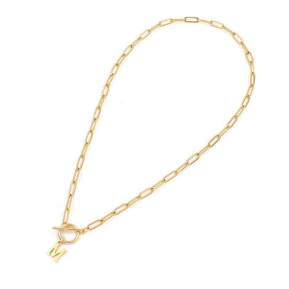 Initial Necklace — Paperclip Chain