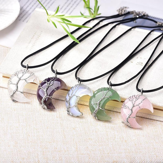 Tree of Life — Crescent Crystal Necklace