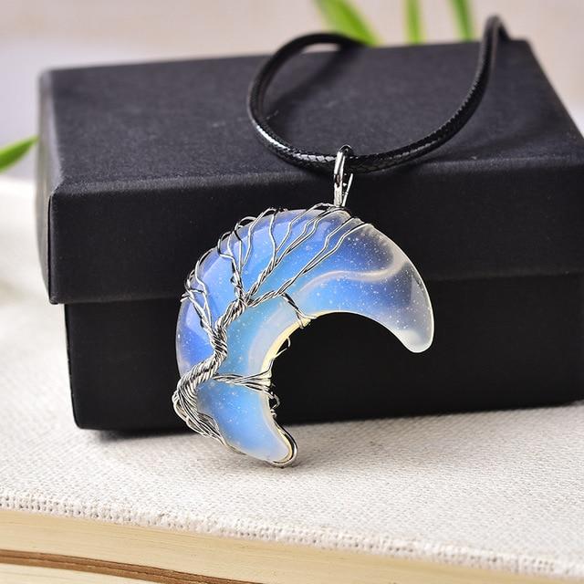 Tree of Life — Crescent Crystal Necklace